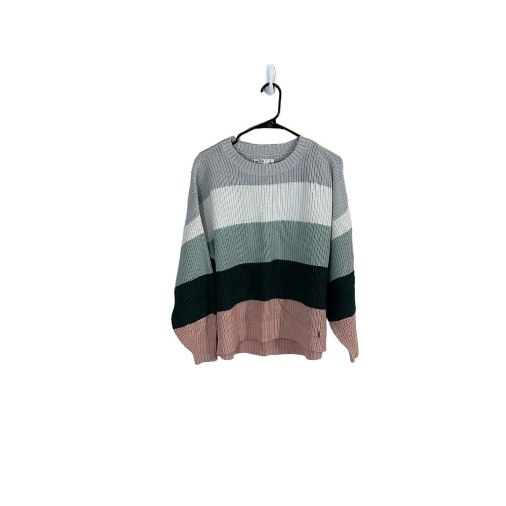 Hollister cable sweater size S. Grey, white, mint green, forest green and pink.